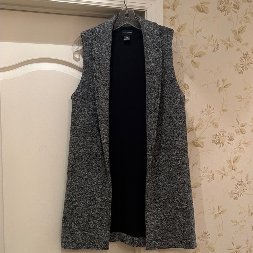 Club Monaco Heather Gray Sleeveless Open-Front Vest size S